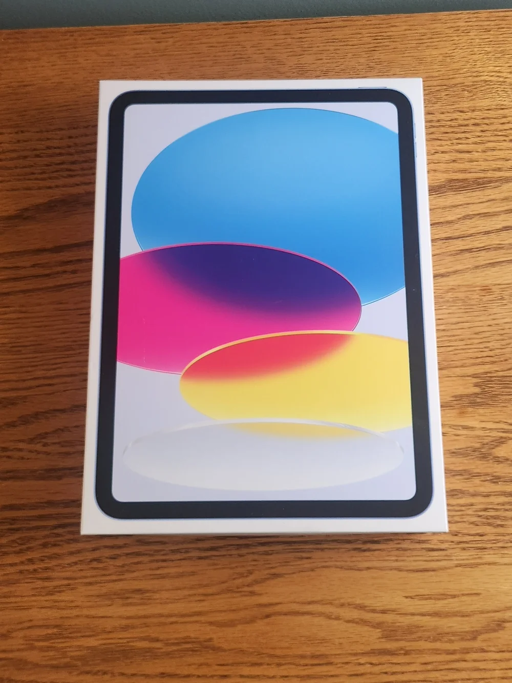 Apple iPad with Colorful Gradient Display Artwork (White Frame)